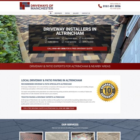 Driveway contractor website designs Irlam